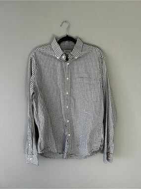 Merona Grey and White Gingham Button-Down Shirt